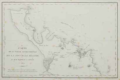 Carte De La Partie Septentrionale De La Nouvelle Zelande par 1831 Map by Dumont D‚ÄôUrville