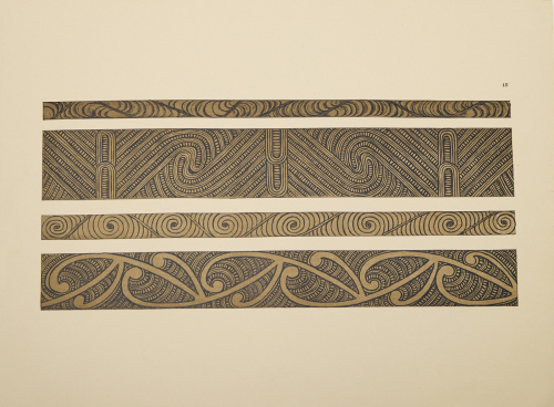 J.H MENZIES: Plate 15, Māori Patterns, Painted & Carved