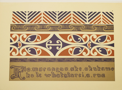 J.H MENZIES: Plate 8, Māori Patterns, Painted & Carved