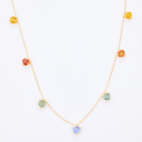 18ct Yellow Gold, Modern, 44cm Necklace with Multicolour Sapphires