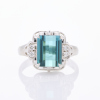 Platinum, Modern, 3.02ct Tourmaline / .06ct Diamond Ring