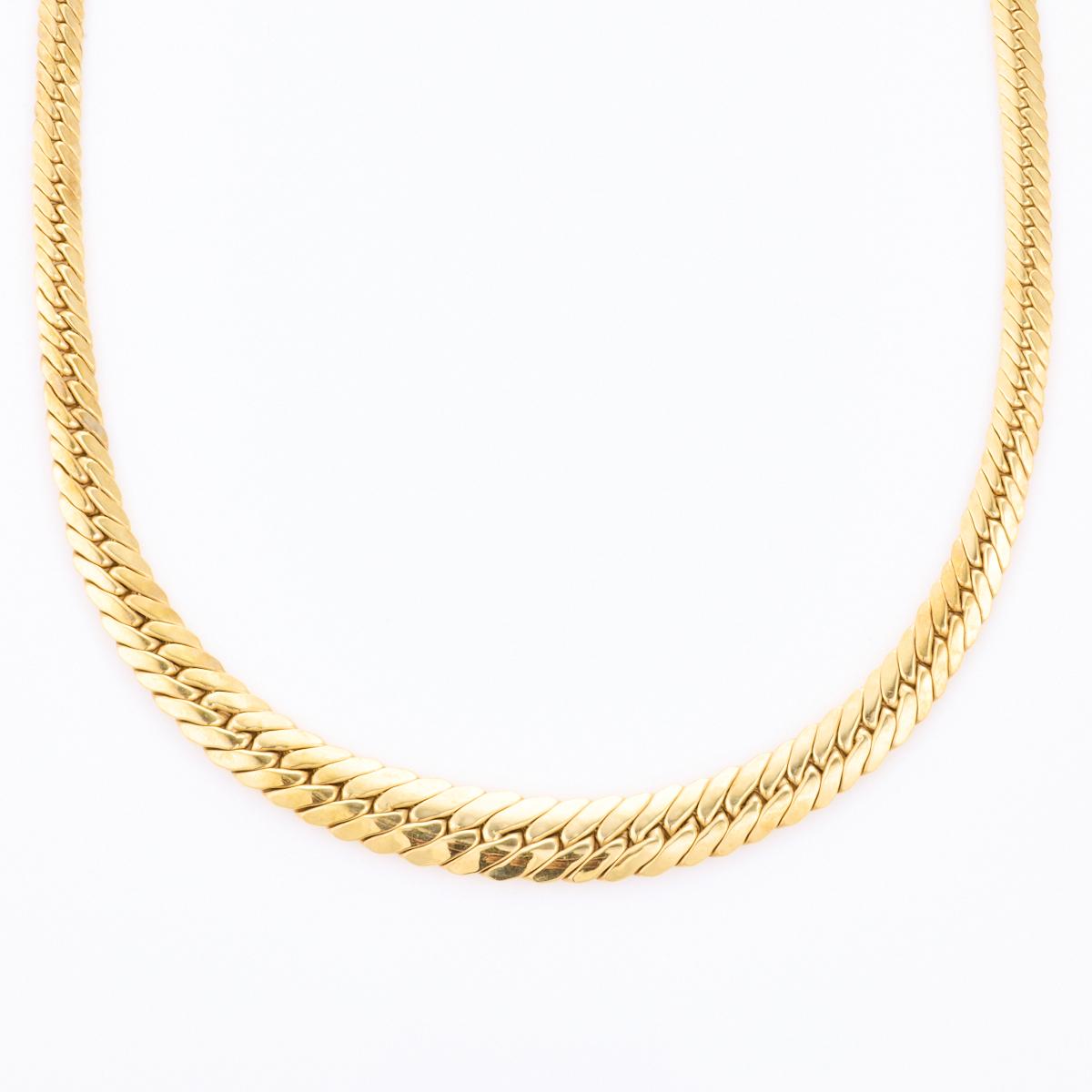 9ct Yellow Gold, 42cm Hollow Curb Link Chain