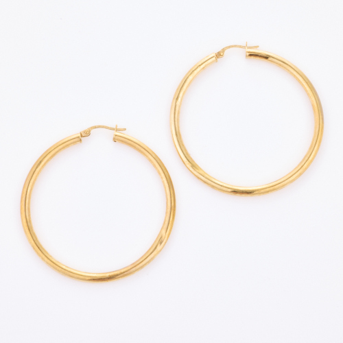 9ct Yellow Gold, 45mm Hollow Hoops