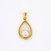 18ct Yellow Gold, Tear Drop Shape Pendant with Small Diamond