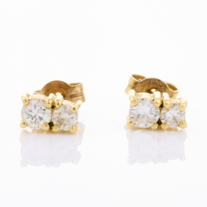 18ct Yellow Gold, .38ct Diamond Stud Earrings