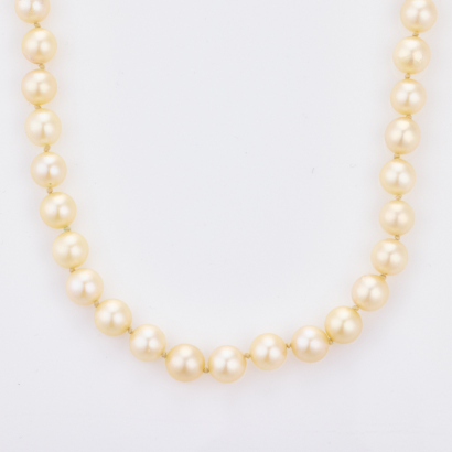 73.5cm Semi Round Pearl Strand with Silver-tone Clasp