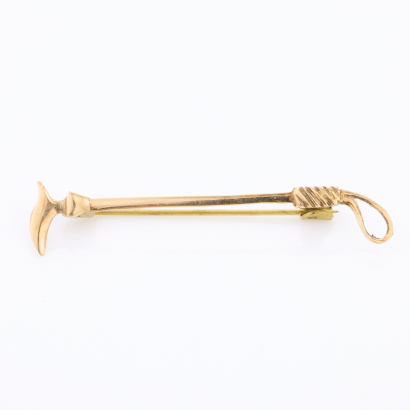 9ct Yellow Gold, Vintage, Mallet Brooch