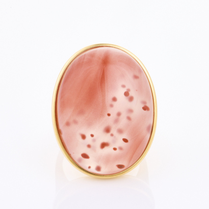 18ct Yellow Gold, Large Agate Cocktail Ring