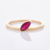 14ct Rose Gold, Selin Kent, Defne Pave Ring, with Marquise Cut Ruby.