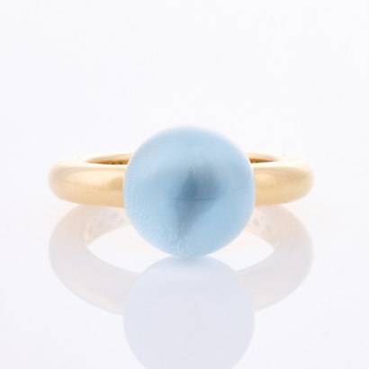 18ct Rose Gold, Sfere Ring by Gioielliamo, Blue Topaz Ring