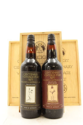 (6) 1970 & 1972 Cricket Centenary 'Vintage Port' England vs Australia 1880 - 1980, Barossa Valley