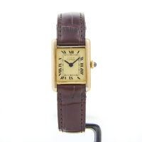 Gold Plated, 20.5mm Les Must de Cartier Tank Ladies Quartz Wristwatch