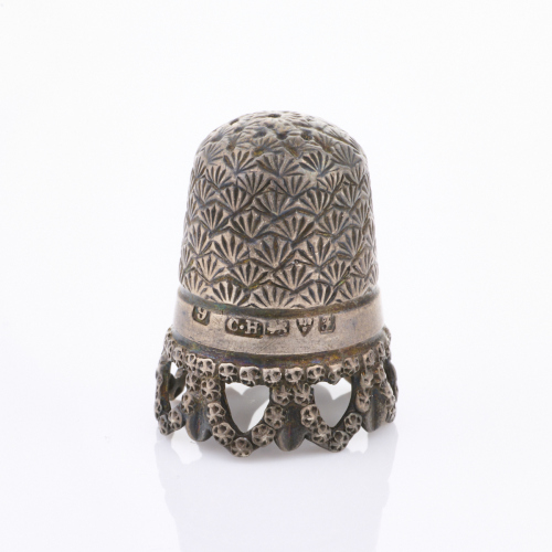 Antique, Charles Horner, Sterling Silver, Engraved Thimble, circa 1906