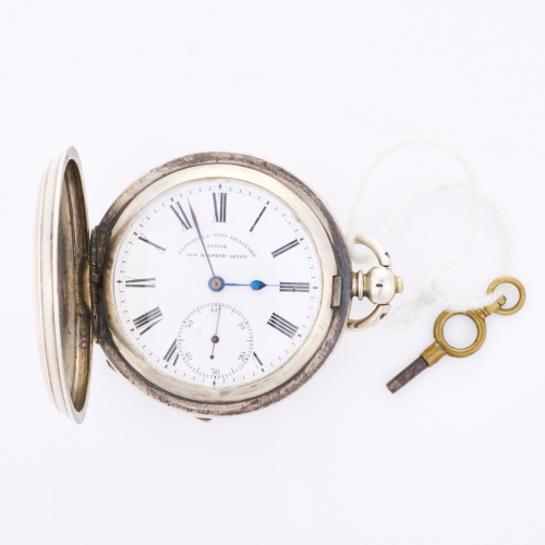 Sterling Silver, 54mm, Fattorini & Sons, Bradford, Swiss, Hunter Manual Wind Pocket Watch