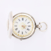 Silver, 35mm Half Hunter Key Wind Pocket Watch