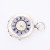 Silver, 35mm Half Hunter Key Wind Pocket Watch - 2