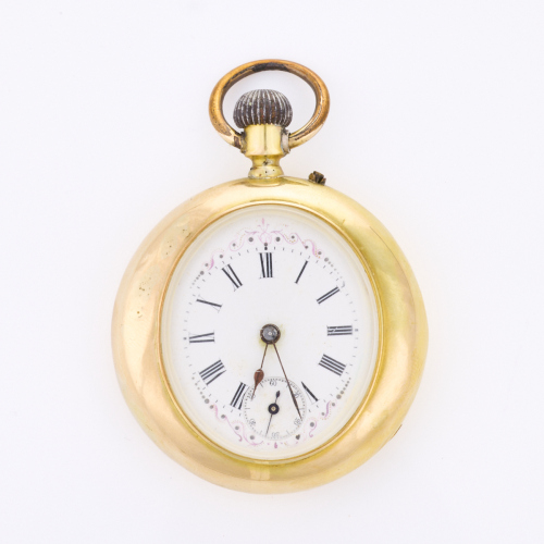 14ct Yellow Gold, 46.5mm Open Faced, Manual Wind Pocket Watch, circa 1900