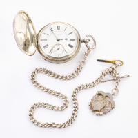 Sterling Silver, 56mm, John Forret, London 1899, Full Hunter Key Wind Pocket Watch