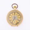 9ct Rose Gold, 47.5mm, Decorated Open Faced Mechanical Pocket Watch