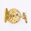 14ct Yellow Gold, 36.5mm Open Faced, Enamelled Case back, Key Wind Pocket Watch with Brooch - 3