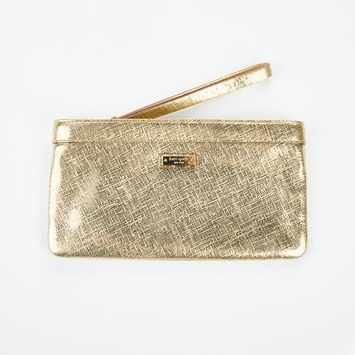 Kate Spade Gold Metallic Clutch