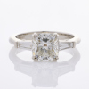 Naveya & Sloane, Platinum, 1.53ct Cushion cut /.29ct Diamond Ring