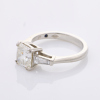 Naveya & Sloane, Platinum, 1.53ct Cushion cut /.29ct Diamond Ring - 2