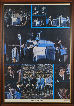 A Huge Beatles Hard Days Night Framed Poster