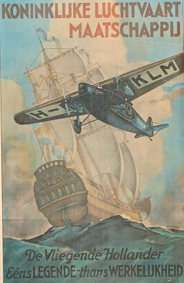 An Antique KLM Advertising Poster C. 1920