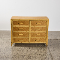 A Rattan Six Drawer Dresser