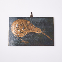 A Vintage Hand Crafted Copper Kiwi Plaque