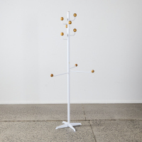 A Post Modern White Lacquered Steel And Wood Coat Stand