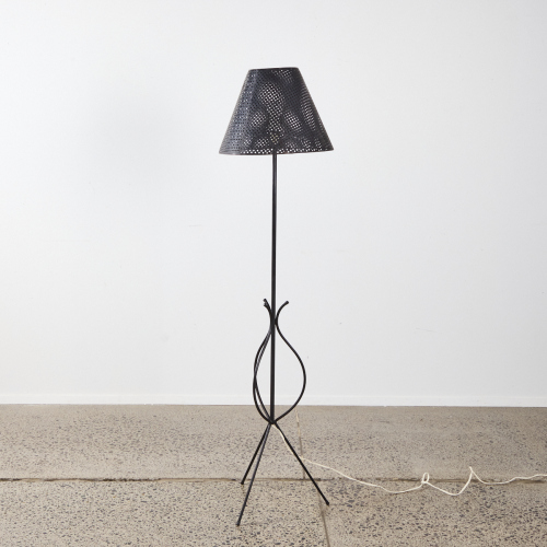 A John Crichton Lamp With Perforated Metal Shade