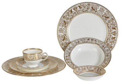 A Sixty-Three-Piece Set of Wedgwood 'Florentine Gold' Dinner Service