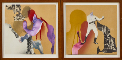 GEORGE HAJIAN Untitled Collage In Two Pieces