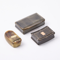 A Collection of Three Horn or Tortoiseshell Snuff Boxes