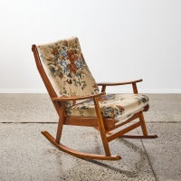 A Vintage Morgan Upholstered Rocking Chair