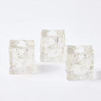 A Trio Of Mid Century Swedish Ice Cube Candle Holders