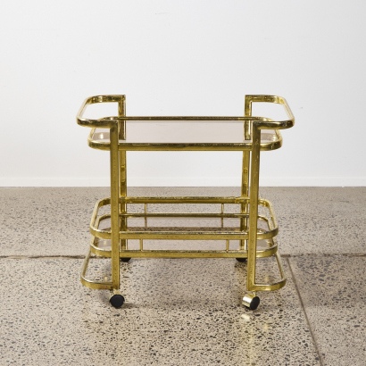 A Gold Hollywood Style Drinks Trolley (AF)