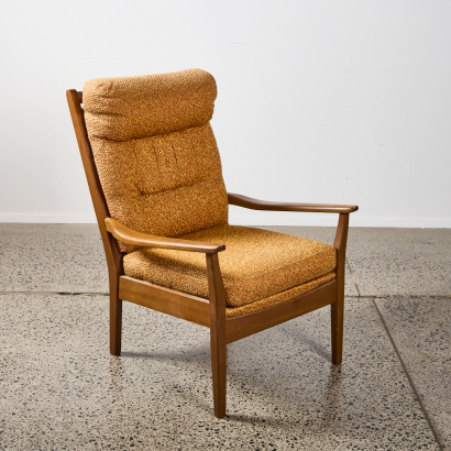 A Mid-Century Orange Upholstered Chair