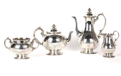 A Victorian Sterling Silver Four Piece Tea and Coffee Service. 1868