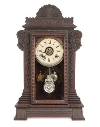 An American Ansonia Eight Day Gingerbread Shelf Clock