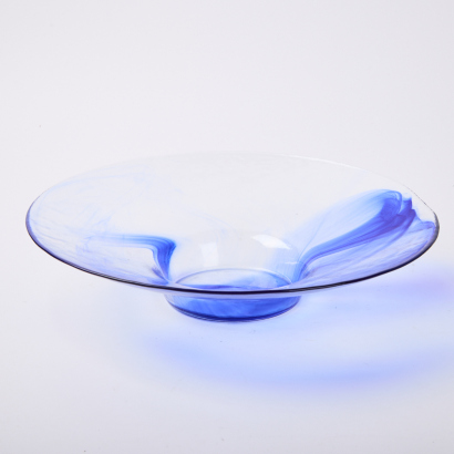 A Bormiolo Murano Blue Swirl Centre Bowl