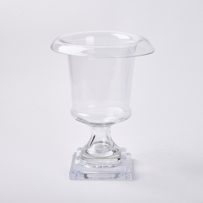 A Large Glass Footed Urn Vase