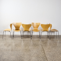 A Suit Of Six Fritz Hansen Series 7 Chairs