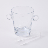 A Polish Crystal Ice Bucket With Tongs By Krosno