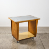 A Kauri And Ply Panel Zinc-Topped Art Studio Table On Wheels 1970s