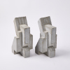 LEVI HAWKEN A Pair Of Brutal Monument Book Ends - 3