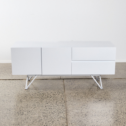 A Minimal White Sideboard/T.V. Unit