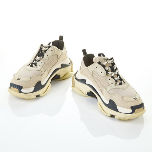 Balenciaga Triple S Beige Sneakers, Size 39 with Box